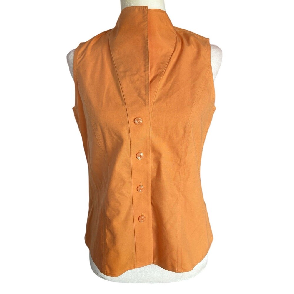Jones New York White Sleeveless Button-Up Shirt Non-Iron, Size 2
